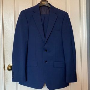 Calvin Klein Macy’s Mens Navy Blue Suit Blazer and Pants Set